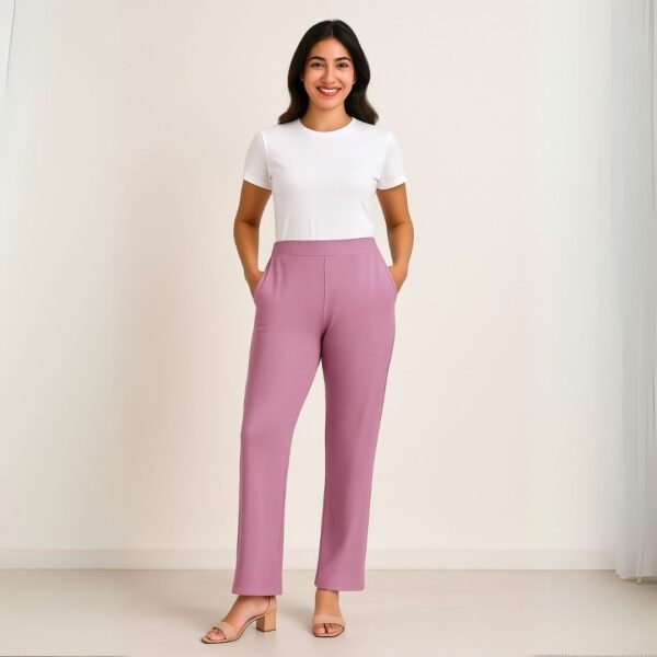Comfort Fit Ribbed Pant – Daily & Office Wear - Image 2