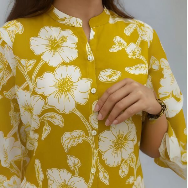 Sunshine Bloom Heavy Cotton Western Top for Women - Image 4