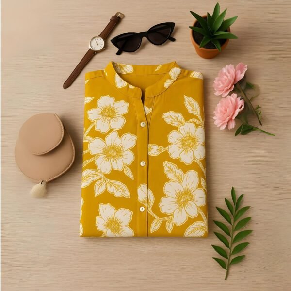 Sunshine Bloom Heavy Cotton Western Top for Women - Image 5