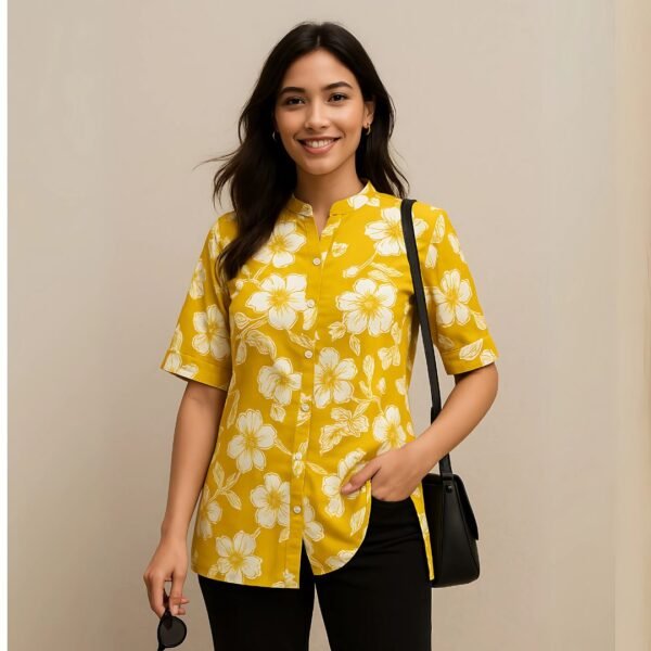 Sunshine Bloom Heavy Cotton Western Top for Women - Image 2
