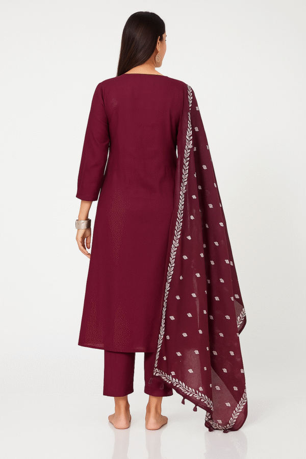 Elegant Floral Rayon Kurti Set with Dupatta – Premium Comfort Wear - Image 3