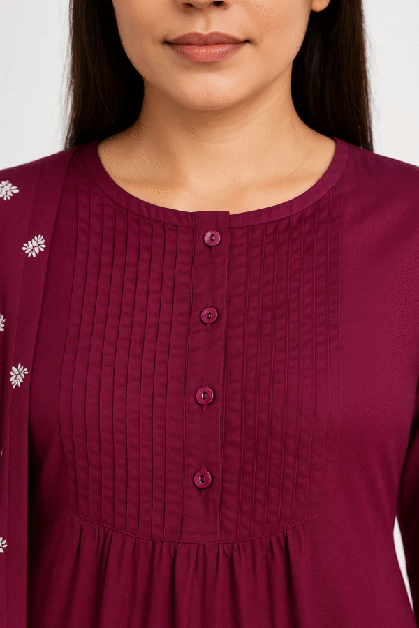 Elegant Floral Rayon Kurti Set with Dupatta – Premium Comfort Wear - Image 4