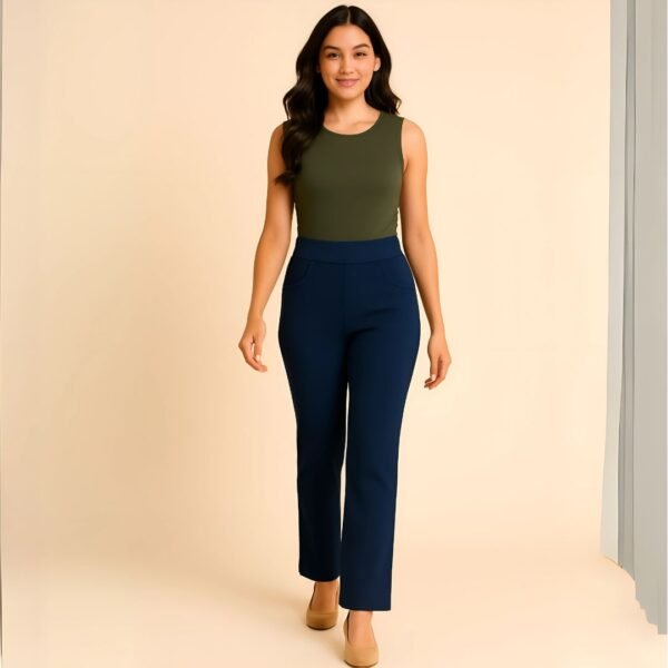 Women’s Ribbed Straight Fit Pant – Office & Everyday Comfort Wear - Image 6
